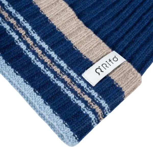 Rifò - Circular Fashion Made in Italy Rifò - Circular Fashion Made in Italy Mütze Mira aus recycelter Kaschmirwolle, Multicolor blue, – Produktbild 3 von 4