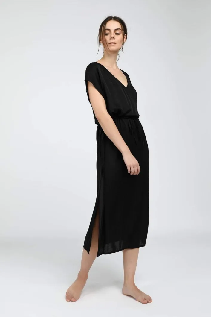 Neu Nomads Neu Nomads Damen vegan Kleid Kaftan Capri Schiefer Schwarz, Schwarz, – Produktbild 2 von 2