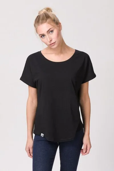 Lexi&Bö Lexi&Bö Damen Basic Oversized T-Shirt, Schwarz, – Produktbild 2 von 3