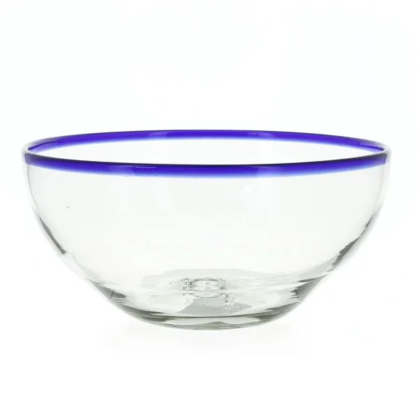 GLOBO Fair Trade GLOBO Fair Trade Schale aus Recyclingglas, mundgeblasen, Blauer rand, – Produktbild 1 von 1