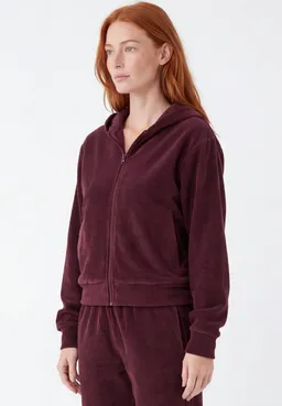 ORGANICATION ORGANICATION Damen vegan Sweatjacke Aus Cord Von Jayya Burgunderrot – Produktbild 1 von 1