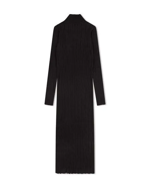 MATONA Matona Elegantes langes Kleid für Frauen aus Bio-Baumwolle / Ribbed Dress, Onyx, – Produktbild 4 von 4
