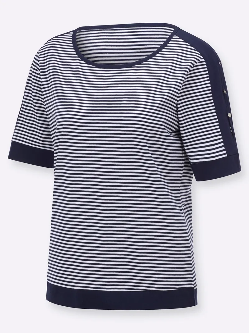 Witt Ringelshirt marine-weiß-geringelt, Marine-weiß-geringelt, – Produktbild 1 von 2