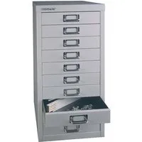 Bisley Schubladenschrank 10 Schübe, DIN A4 silber – Produktbild 1 von 1