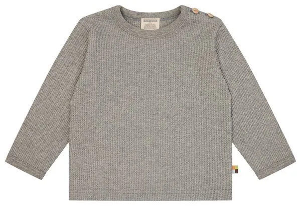 loud + proud loud + proud Babys & Kinder Shirt in Waffelstruktur, GOTS-zertifiziert, Grey(grau), – Produktbild 2 von 2