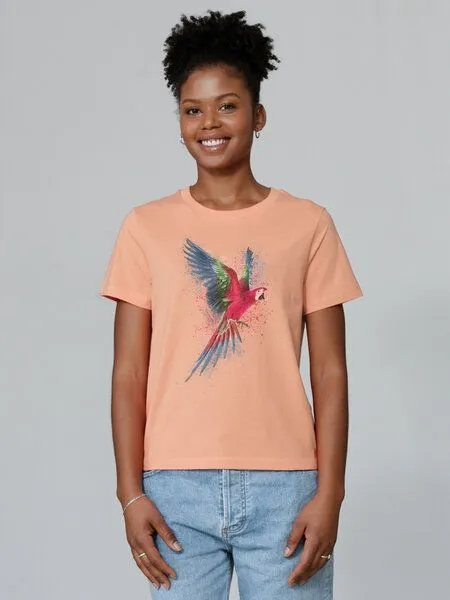 watapparel watapparel T-Shirt Frauen Papagei, Fraiche peche, – Produktbild 2 von 4