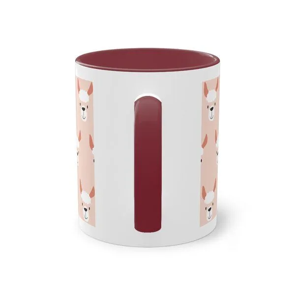 PepMelon Lama Tasse mit Farbe innen, Be Llamazing, lustige Lama Weihnachtstasse, Bordeux, – Produktbild 3 von 4