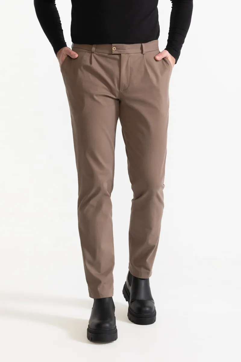 De IONESCU De IONESCU Herren vegan Hose Chesler, Beige, – Produktbild 2 von 2