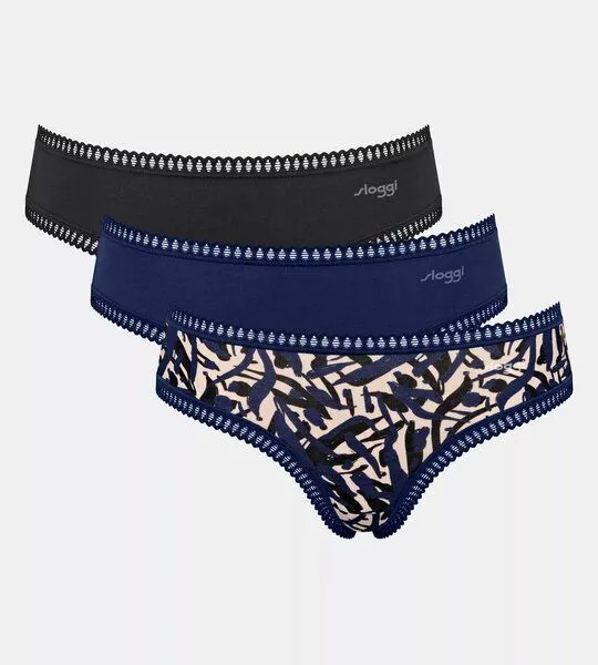 Sloggi Sloggi 3er Pack GO Crush Hipster Slip Bio-Baumwolle, Blue - dark combination, – Produktbild 1 von 3