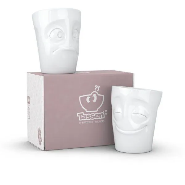 FIFTYEIGHT PRODUCTS FIFTYEIGHT PRODUCTS Dreidimensionales Becherset vergnügt und verdutzt – Produktbild 2 von 4