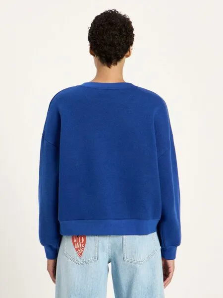 LANIUS LANIUS Statementsweatshirt (GOTS) aus Bio-Baumwolle, Blue moon, – Produktbild 4 von 4