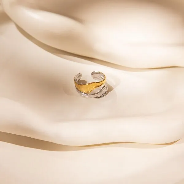 ELEKTROPULLI Elektropulli Größenverstellbarer Flow Ring, Gold, – Produktbild 1 von 7