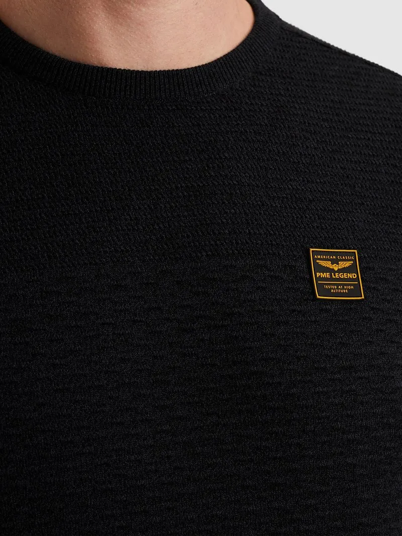 PME Legend PME Legend Mouliné Structure Pullover Navy - Größe XXL, Dunkelblau, – Produktbild 2 von 4