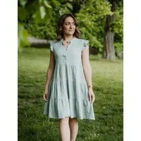 Hutch&Putch Hutch&Putch Musselin Sommerkleid - mit gerüschten Ärmeln - 100% Bio-Baumwolle - Volantkleid - kurzes Kleid - weich und atmungsaktiv – Produktbild 1 von 1