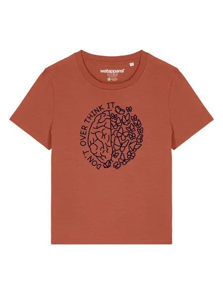 watapparel watapparel T-Shirt Frauen Don't overthink it, Heritage brown, – Produktbild 2 von 3