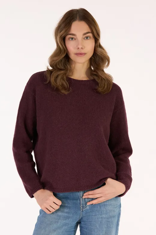 Les Racines Du Ciel Les Racines Du Ciel Alpaka Strickpullover Modell: Aurore, Wine, – Produktbild 1 von 1