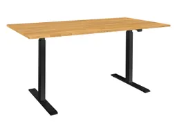 Memo memo Höhenverstellbarer Schreibtisch "ON" schwarz, Buche massiv, B 140 x T 70 cm – Produktbild 1 von 1
