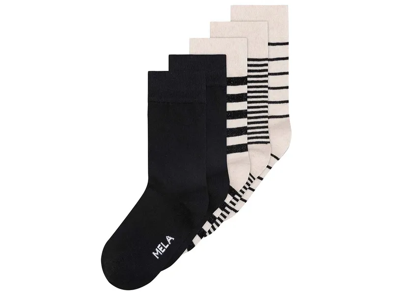MELA MELA Baumwoll-Socken GOTS, 5er Pack, Black stripes, – Produktbild 2 von 2