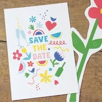Bow & Hummingbird Bow & Hummingbird Postkarte Save the date – Produktbild 1 von 1
