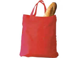 Baumwoll-Tragetaschen, rot 38x42 cm mit zwei kurzen Henkeln – Produktbild 1 von 1