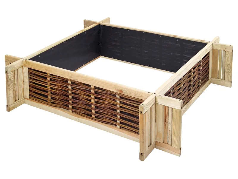 Beetkasten aus Kiefer und Weide, Stecksatz B 120 x T 120 x H 30 cm – Produktbild 1 von 1