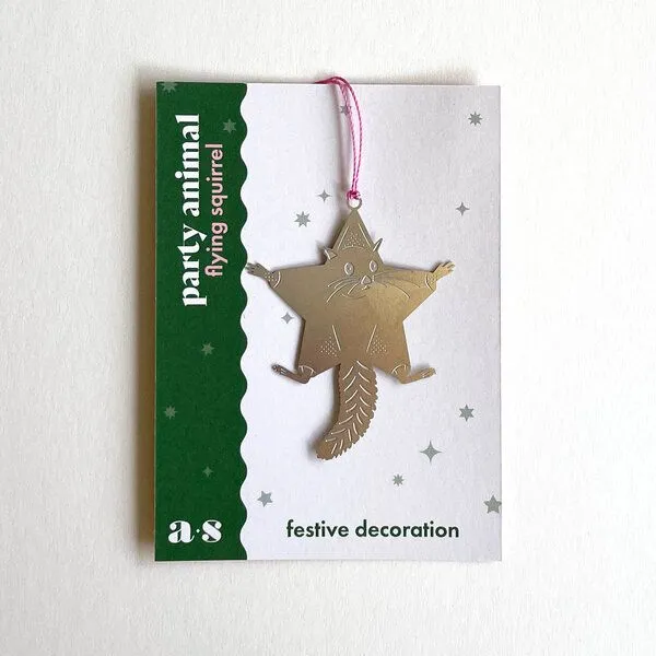another studio another studio PARTY ANIMAL - Design Weihnachtsdekoration aus Edelstahl, Flughörnchen, – Produktbild 4 von 4