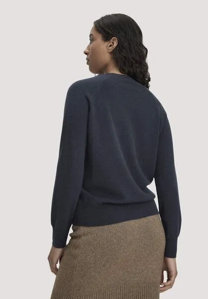 hessnatur hessnatur Strick Pullover Relaxed aus Cashmere mit Recycling-Anteil, Marine, – Produktbild 2 von 4