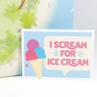 Bow & Hummingbird Bow & Hummingbird Postkarte "I scream for ice cream" – Produktbild 1 von 1