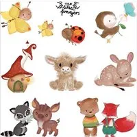 ten little fingers ten little fingers Stickerbögen Aufkleber-Sticker - wiederablösbar & Motive frei wählbar, Neidliche tiere, – Produktbild 1 von 1