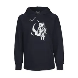 HANDGEDRUCKT HANDGEDRUCKT "Spacewalk" Kinder Hoody aus reiner Biobaumwolle (kbA) – Produktbild 1 von 1