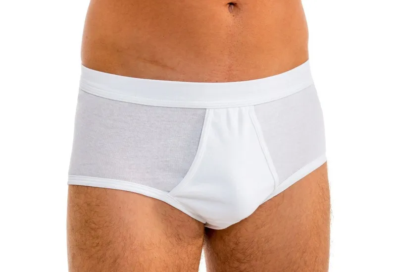 HERMKO Slip Briefs mit Eingriff,Bio-Baumwolle, breiter Weichbund, körpernah, große Größen, Weiß, – Produktbild 1 von 5