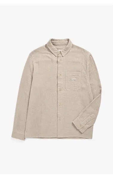 Rotholz Rotholz Classic Shirt Organic Cotton Musselin, Washed sand (beige), – Produktbild 1 von 2