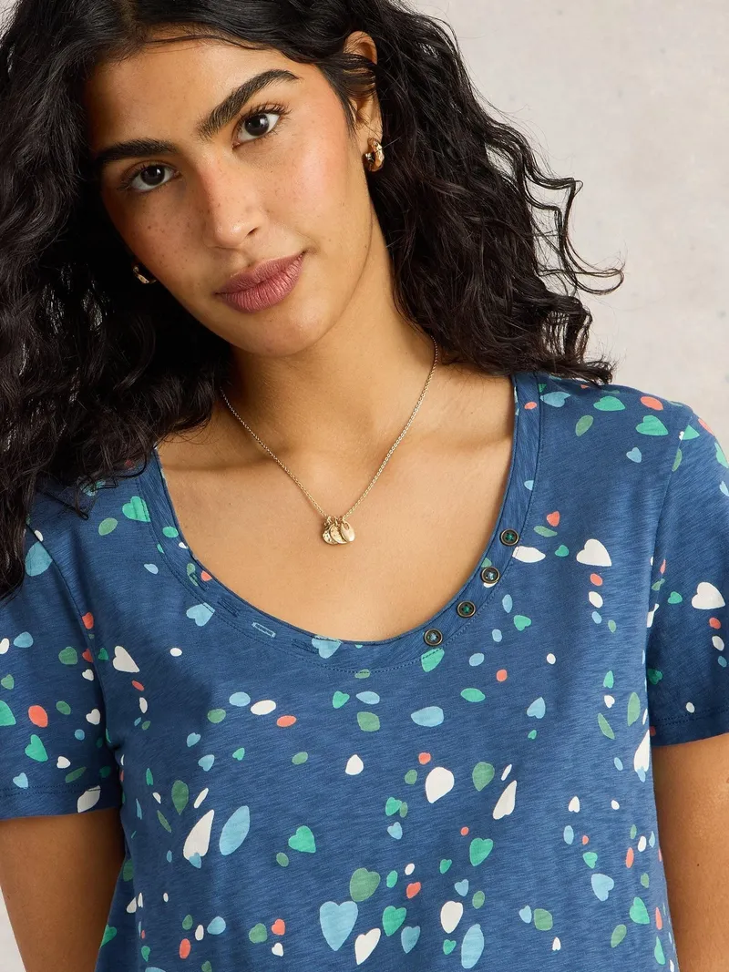 White Stuff T-Shirt Nadia - 34, Blau print, – Produktbild 3 von 4
