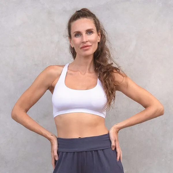 Jaya Jaya BRAZIL - Damen - Bra für Yoga aus Biobaumwolle, White, – Produktbild 1 von 4