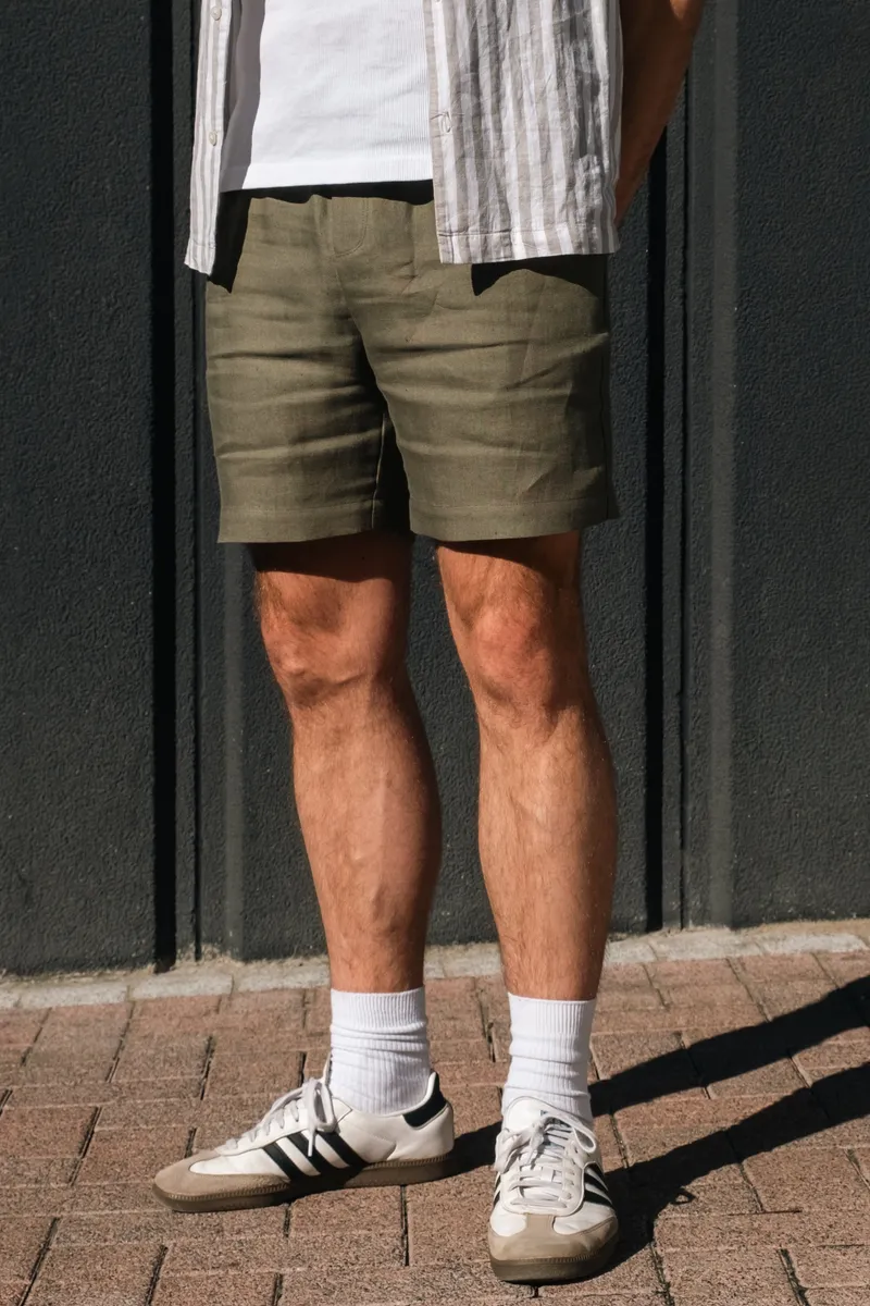 Lucid Collective Lucid Collective Herren vegan Shorts Core Khaki, Olivgrün, – Produktbild 2 von 2