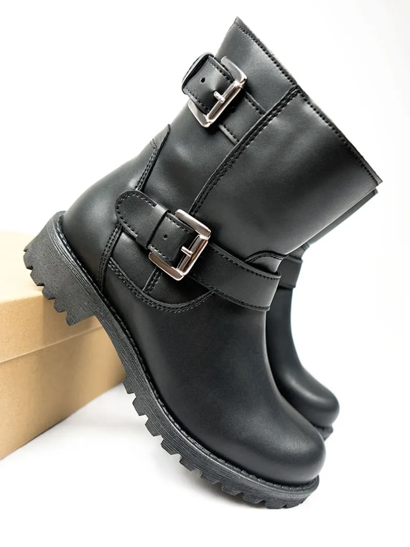 Will's Vegan Store Will's Vegan Store Damen vegan Bikerstiefel Schwarz, Schwarz, – Produktbild 2 von 2
