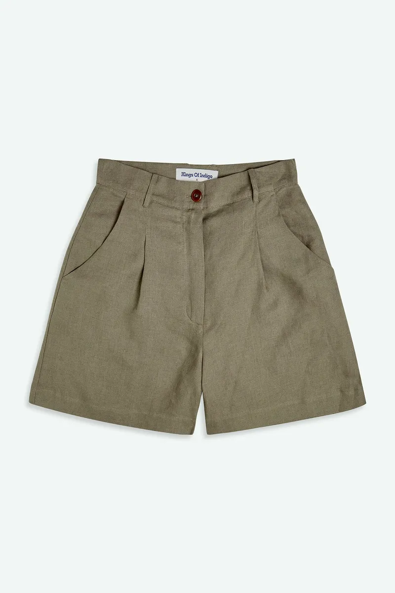 Kings Of Indigo Kings of Indigo Damen vegan Shorts Makeda Bungee Cord Dunkel Oliv, Olivgrün, – Produktbild 1 von 2