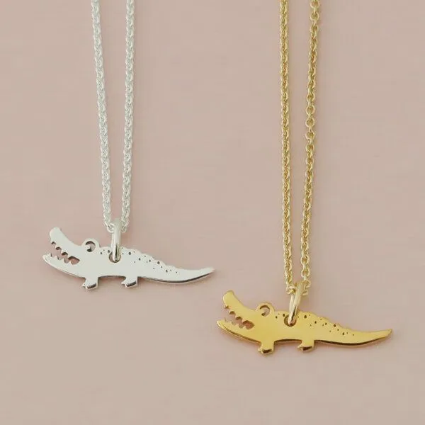 BELLYBIRD Jewellery BELLYBIRD Jewellery Kinderkette - kleines Krokodil, Anhänger/ Silber/ Silber vergoldet, Silver, – Produktbild 2 von 4