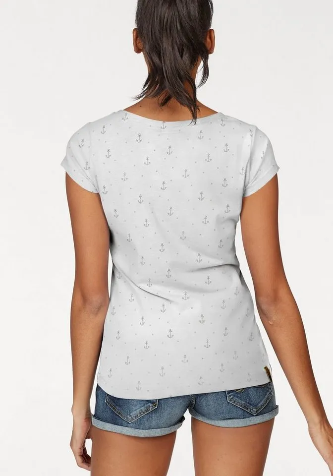 ragwear ragwear T-Shirt FLORAH A ORGANIC O mit maritimen Anker-Print, Weiß, – Produktbild 2 von 5