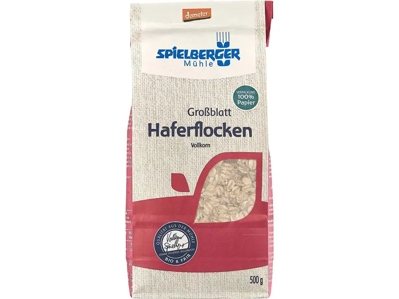 Spielberger Mühle Spielberger Mühle Bio-Haferflocken Großblatt, 500 g – Produktbild 1 von 1