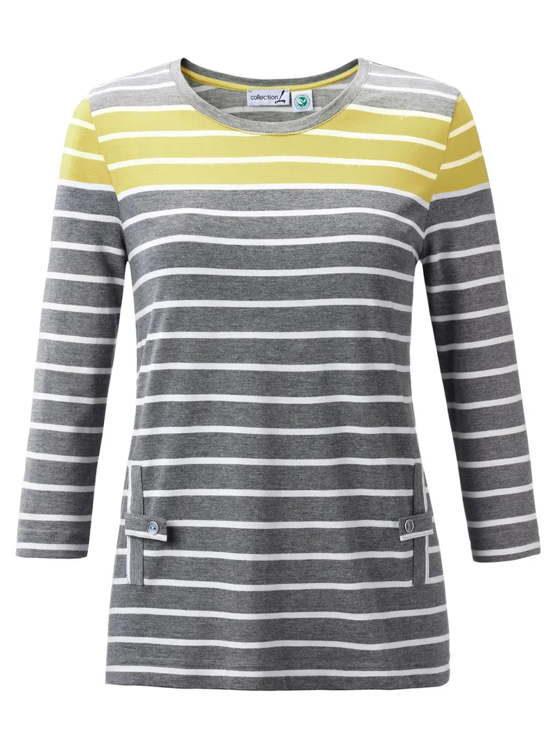 Witt Witt Shirt anthrazit-zitrone-gestreift, Anthrazit-zitrone-gestreift, – Produktbild 1 von 1