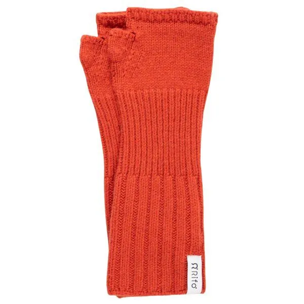 Rifò - Circular Fashion Made in Italy Rifò - Circular Fashion Made in Italy Recycelte Kaschmir-Pulswärmer – Tamara, Orange siena, – Produktbild 1 von 3