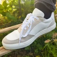 Fairticken Fairticken Vegane Unisex-Sneaker FERREL mit veganem "Mais"-Leder, Weiß/grau, – Produktbild 1 von 1