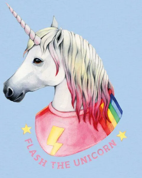 watapparel watapparel T-Shirt Frauen Flash, the unicorn, Blue soul, – Produktbild 3 von 4
