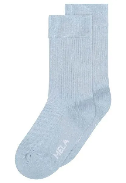MELA MELA Gerippte Socken 2 Paare aus 100% Bio-Baumwolle, Cloudy blue, – Produktbild 1 von 1
