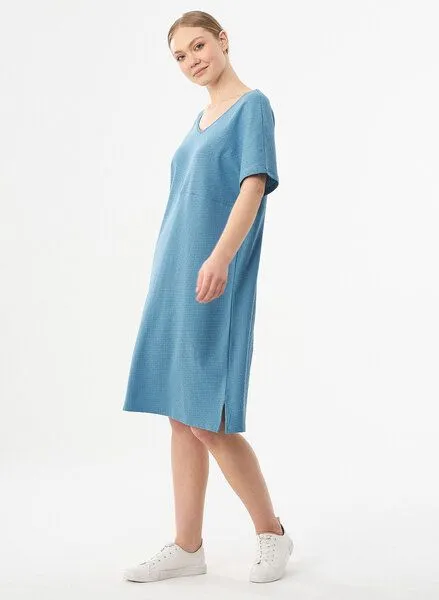 ORGANICATION ORGANICATION Jerseykleid aus Bio-Baumwolle, Petrol blue, – Produktbild 2 von 4