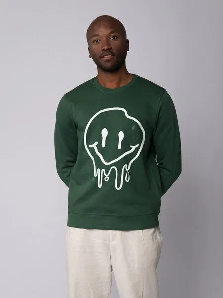 watapparel watapparel Sweatshirt Unisex Smiley, Bottle green, – Produktbild 2 von 3