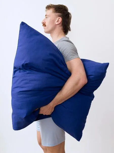 erlich textil erlich textil Cotton Select Flanell Kopfkissenbezug aus Baumwolle, made in Europe, Knallblau, – Produktbild 4 von 4