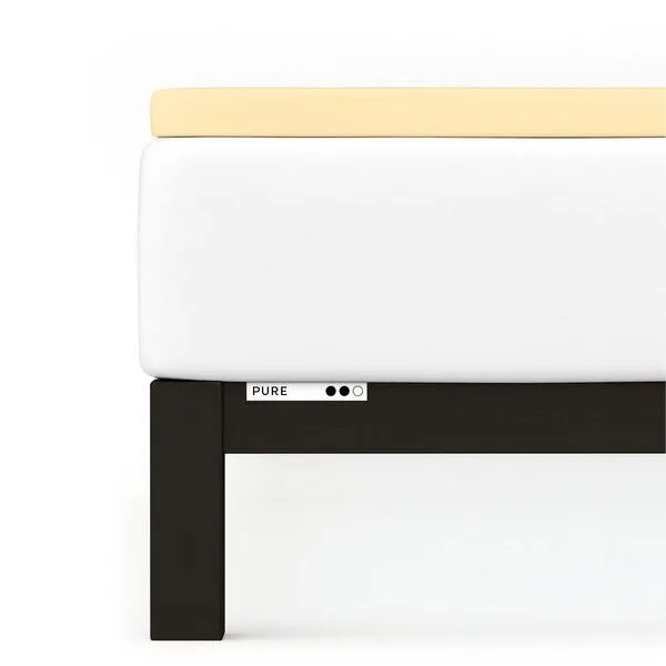 Schlafgut Schlafgut Topper Spannbettlaken Pure - 95% Biobaumwolle, 5% Elasthan - Matratzenhöhe bis 10cm, Yellow mid, – Produktbild 1 von 4