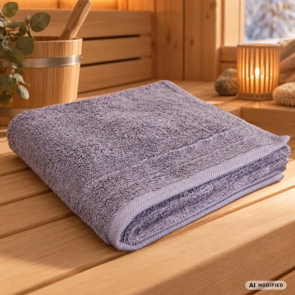 VEGAN home Saunatuch | 100% Bio-Baumwolle | 100x200cm | Verschiedene Farben, Flieder, – Produktbild 1 von 2